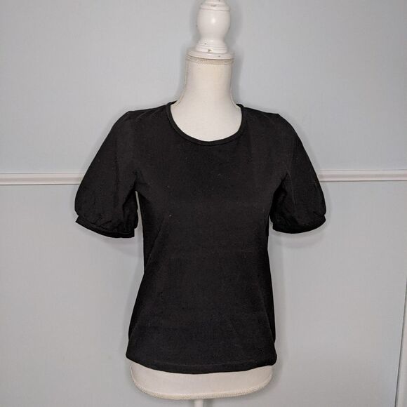 Madewell black Puff-Sleeve Tee EUC XS - Picture 1 of 2